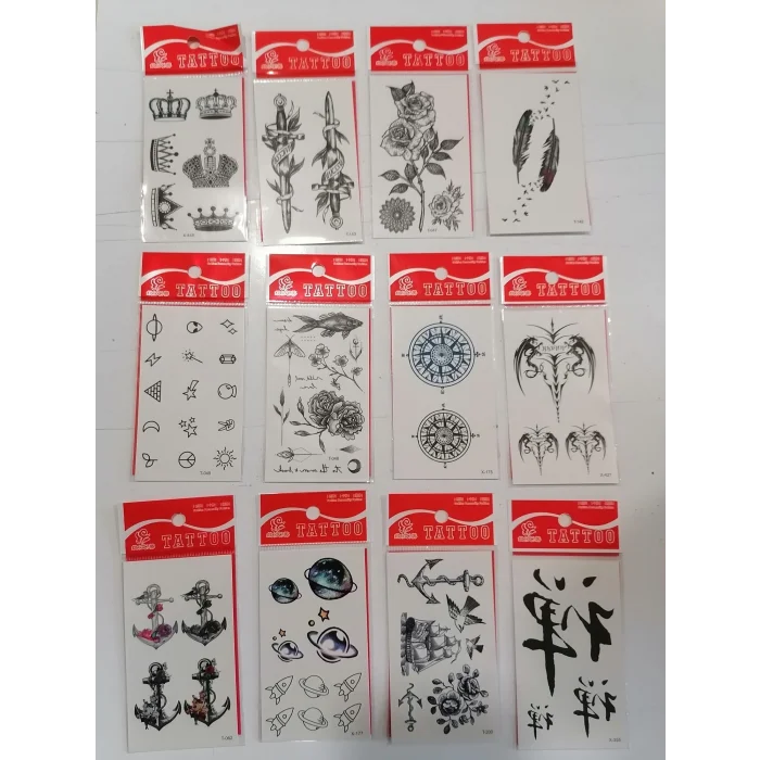 100 Adet Birden Minimal Yapıştırma Dövme