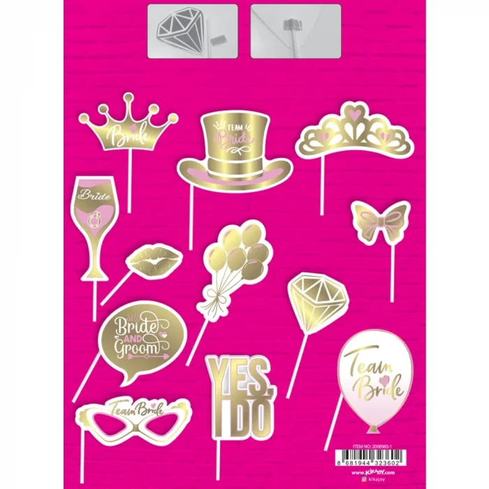 12 Parça Konuşma Balonu Party Set -Bride To Be Beyaz-