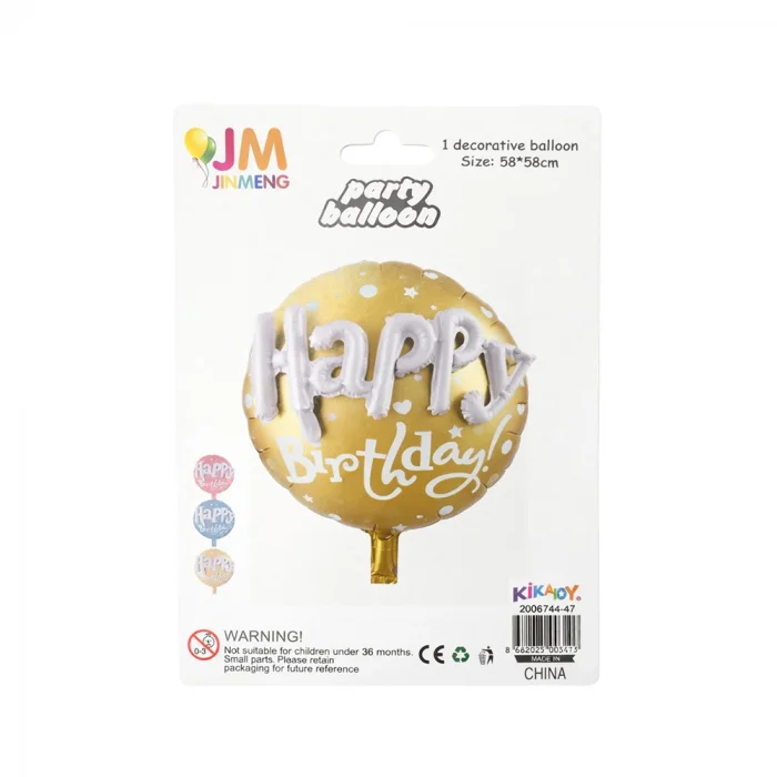 3D Kabartma Happy Birthday Yazılı Doğum Günü Balonu