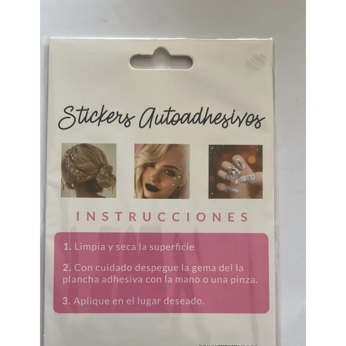 4 Adet Birden Mini Face Gems Kristal Yüz Taşı Seti