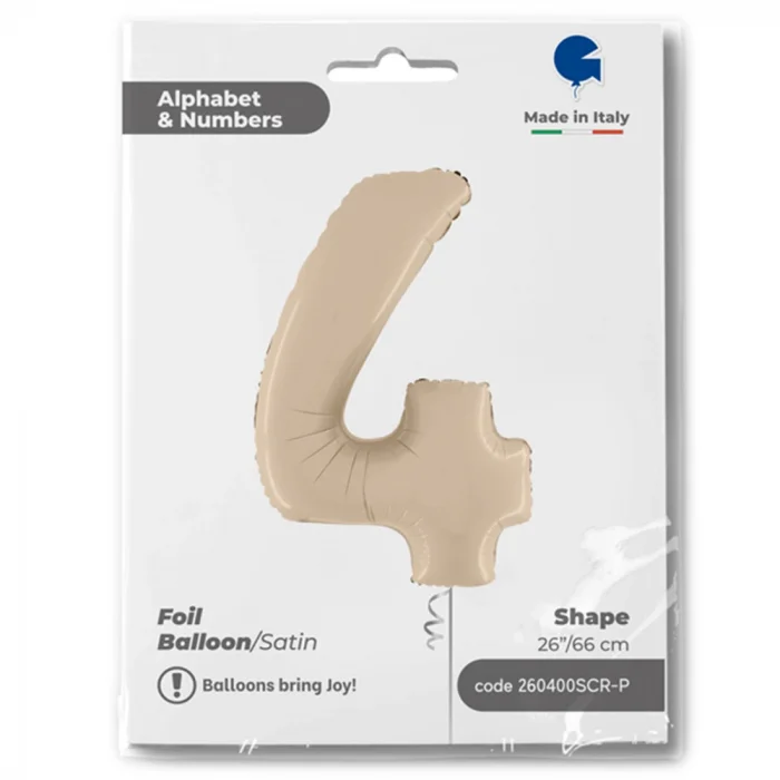 4 Rakam Grabo Satin Cream Folyo Balon 26