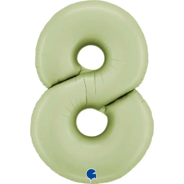 8 Rakam Grabo Satin Olive Green Folyo Balon 26