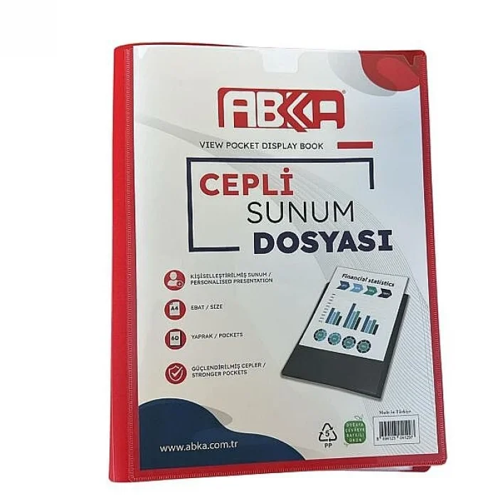 Abka Sunum Dosyası Önü Cepli A4 60Lı (1.22.03.005)***