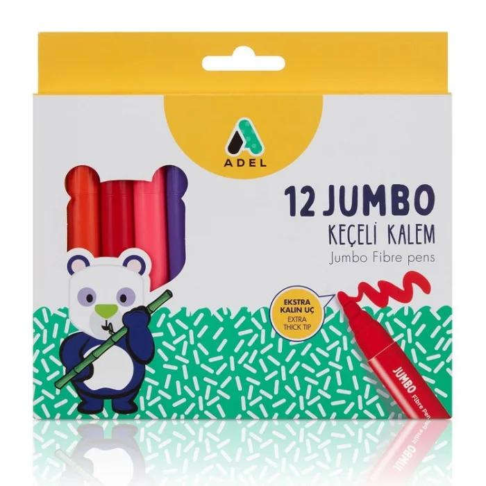 Adel Jumbo Keçeli Kalem 12 Renk