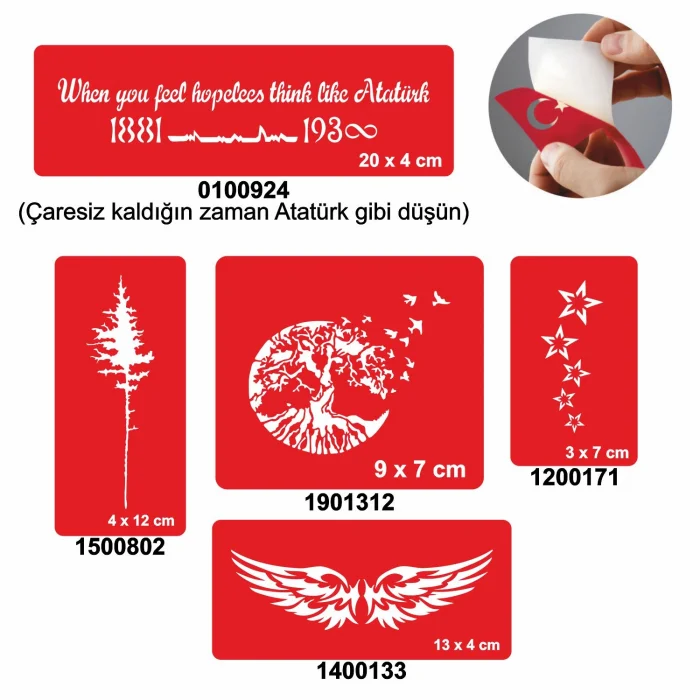 Ağaçlar 5'li Set Geçici Dövme Kına Şablonu