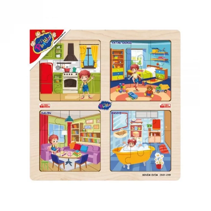 Ahşap Eğitici 4'lü Puzzle