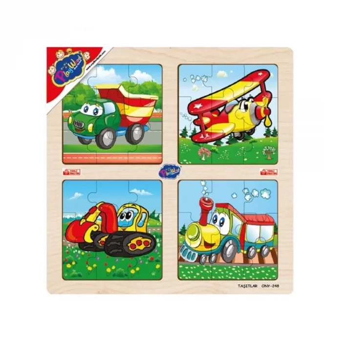 Ahşap Eğitici 4'lü Puzzle