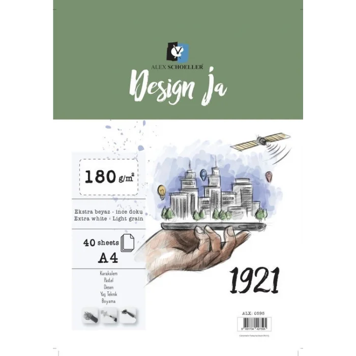 Alex Schoeller Design Ja Eskiz Çizim Defteri 180 gr. A4 40 yp.