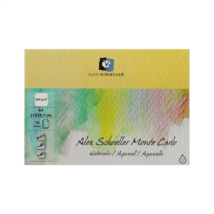 Alex Schoeller Monte Carlo Sulu Boya Defteri Blok 300 gr. A4 10 yaprak
