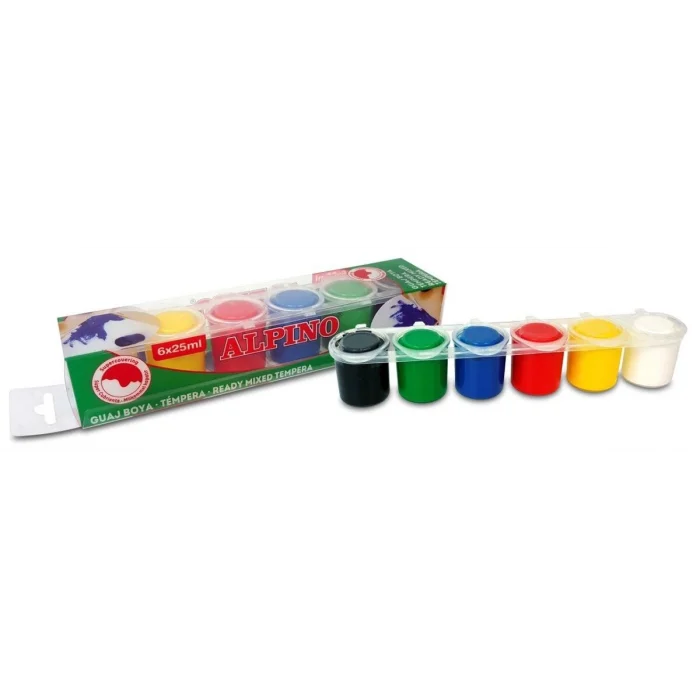 Alpino Tempera Guaj Boya Seti 6 Renk x 25 ml.