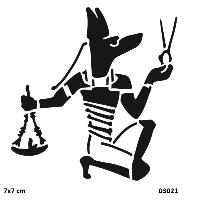 Antik Mısır Tanrı Anubis Geçici Dövme Şablonu