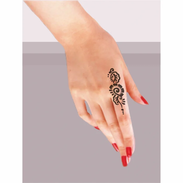 Arabesk Çiçek Tattoo Geçici Dövme Şablonları Kına Kalıpları