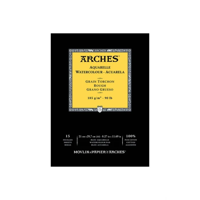 Arches Sulu Boya Defteri Blok Rough - Kalın Doku 185 gr. 21x29 cm. 15 Yaprak