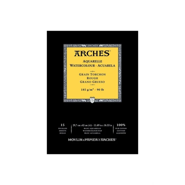 Arches Sulu Boya Defteri Blok Rough - Kalın Doku 185 gr. 29x42 cm. 15 Yaprak