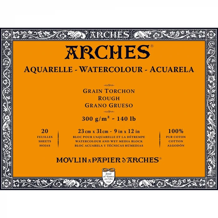 Arches Sulu Boya Defteri Blok Rough - Kalın Doku 300 gr. 23x31 cm. 20 Yaprak