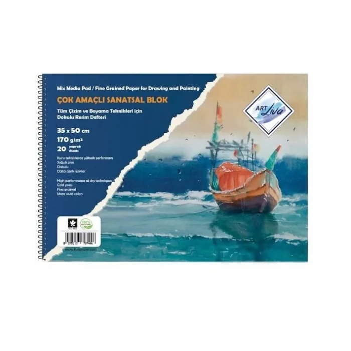 Art Liva Resim Defteri Multi Teknik 35x50 cm. 170 gr. 20 yaprak (SD-104)
