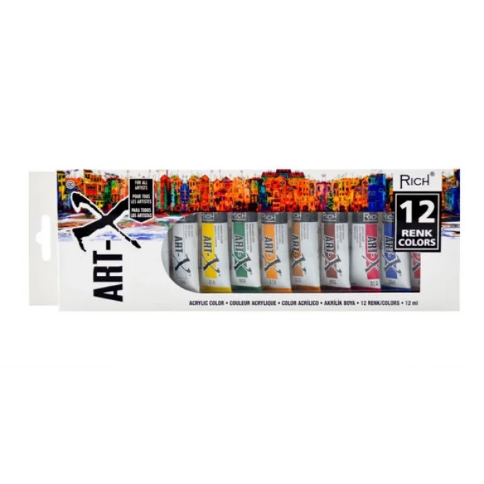 Art-x Akrilik Boya Seti 12 Ml.x 12 Renk Tüp (artx-012-07521)