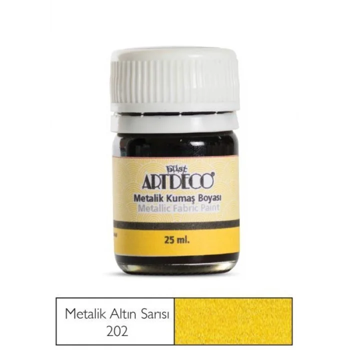 Artdeco Metalik Kumaş Boyası 202 Altın Sarısı