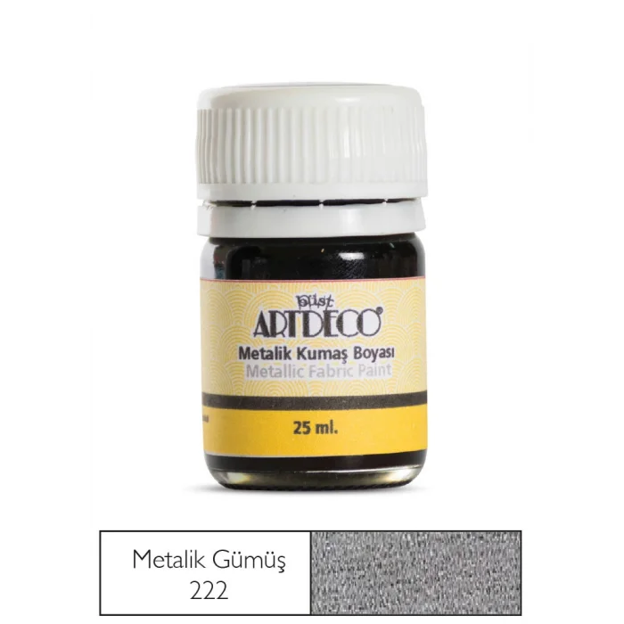 Artdeco Metalik Kumaş Boyası 222 Gümüş
