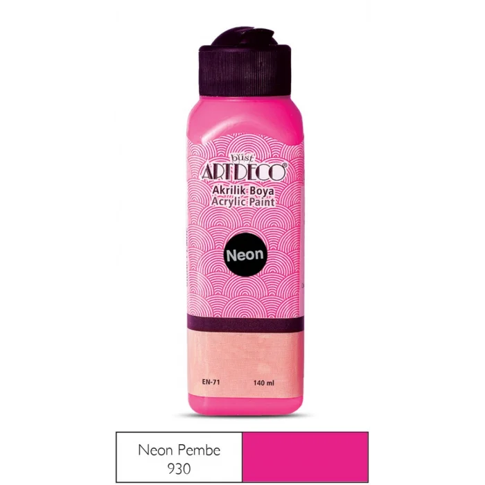 Artdeco Neon Akrilik Boya 140 ml. NEON PEMBE