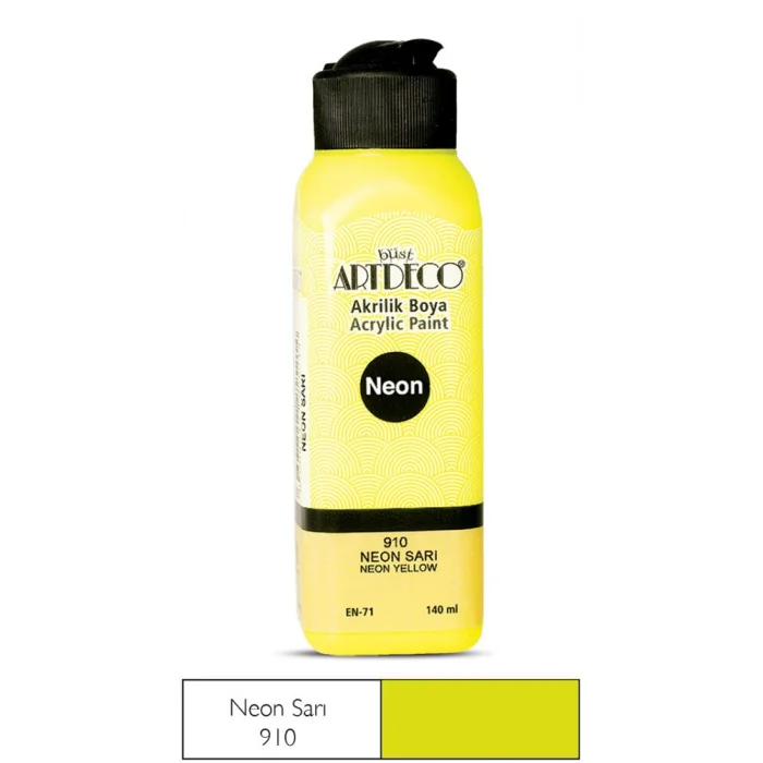Artdeco Neon Akrilik Boya 140 ml. NEON SARI