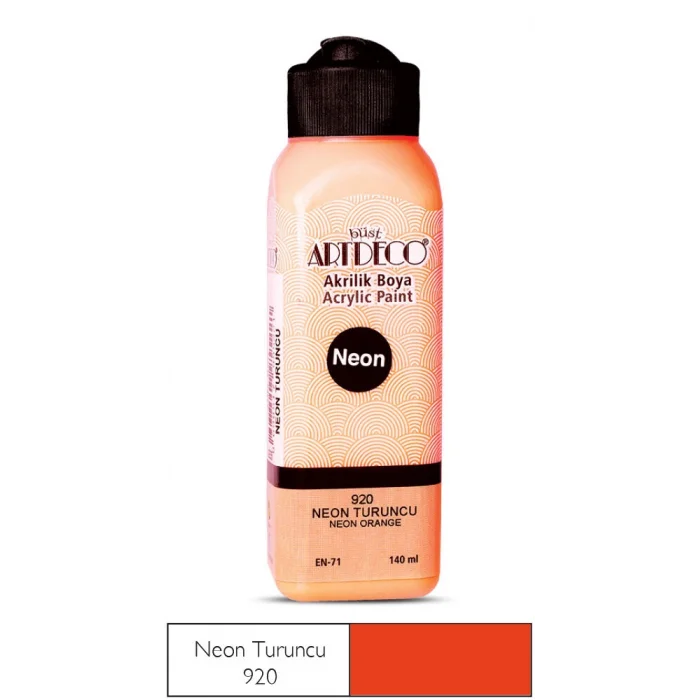 Artdeco Neon Akrilik Boya 140 ml. NEON TURUNCU