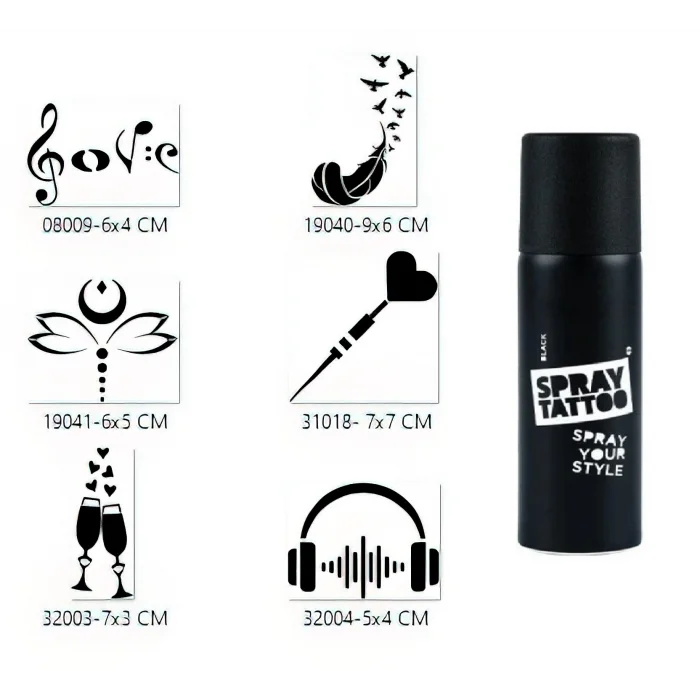 Aşk Ve Kuşlar Sprey Dövme Seti Spray Tatto