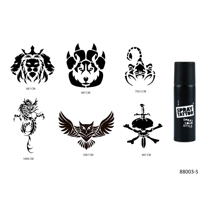 Aslan Ve Ejderha Geçici Sprey Dövme Seti Spray Tatto