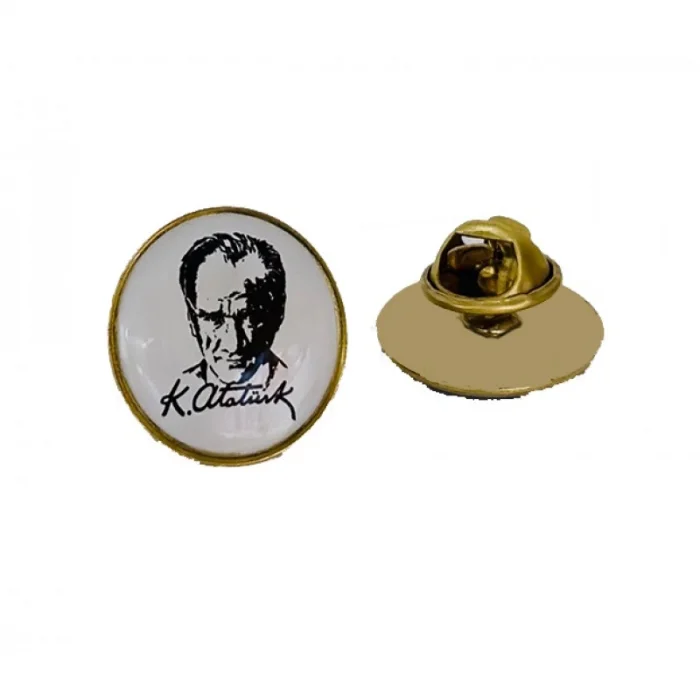 Atatürk İmzalı Yuvarlak Rozet (15 mm)