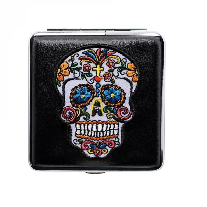 Atomic German Skull Kurukafa Patch Deri Kısa Sig. Tab akasısı Beyaz Haç 20li