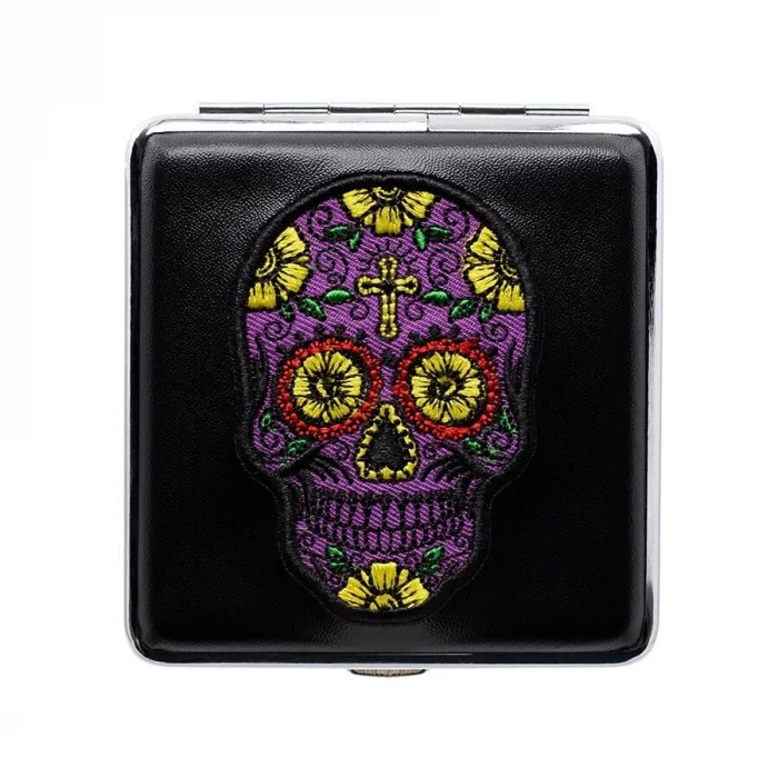 Atomic German Skull Kurukafa Patch Deri Kısa Sig. Tab akasısı Mor 20li