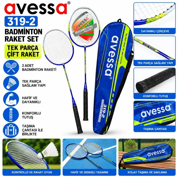 Avessa 319-2 Badmington Raketi Çift