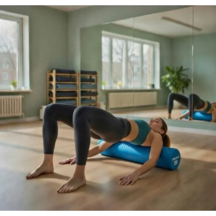 Avessa Afr Masajlı Uzun Foam Roller Mavi 90x15 Cm