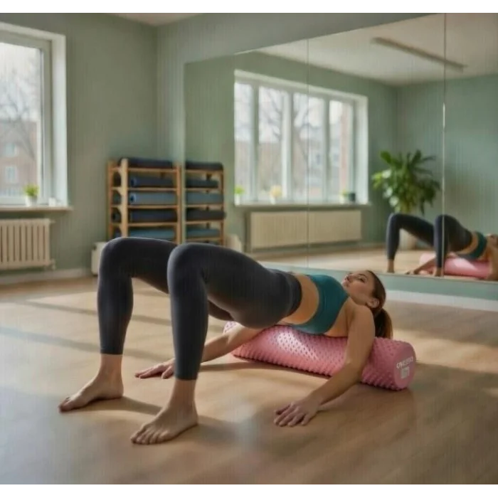 Avessa Afr Masajlı Uzun Foam Roller Pembe 90x15 Cm