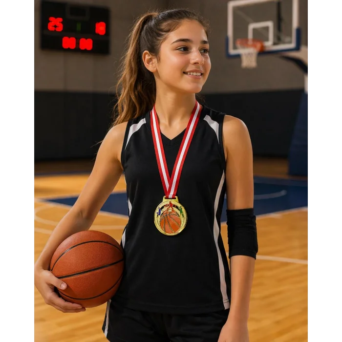 Avessa Mad-Bas-1 Basketbol Figürlü Madalya 6.5 Cm