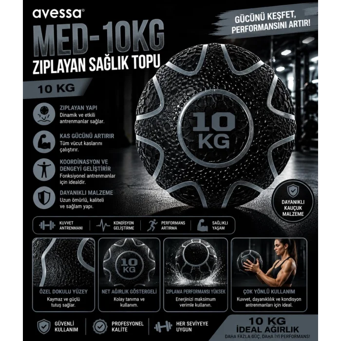 Avessa Med-10Kg Zıplayan Sağlık Topu 10 Kg