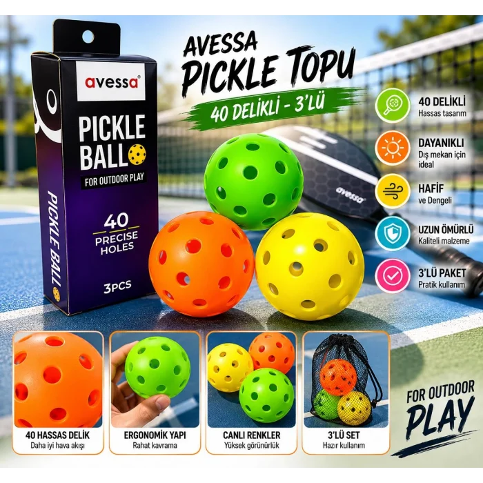 Avessa Pbal-400 Pıckle Topu 40 Delikli 3lü
