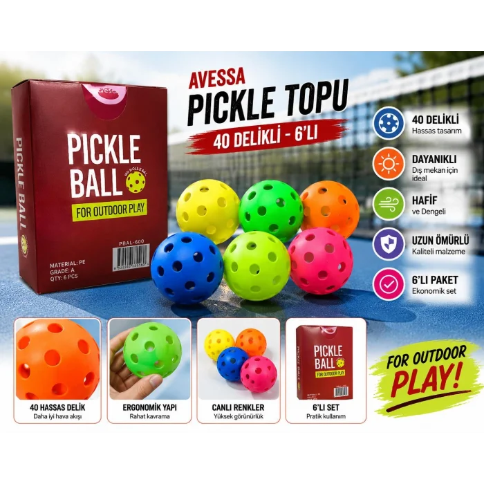 Avessa Pbal-600 Pıckle Topu 40 Delikli 6lı