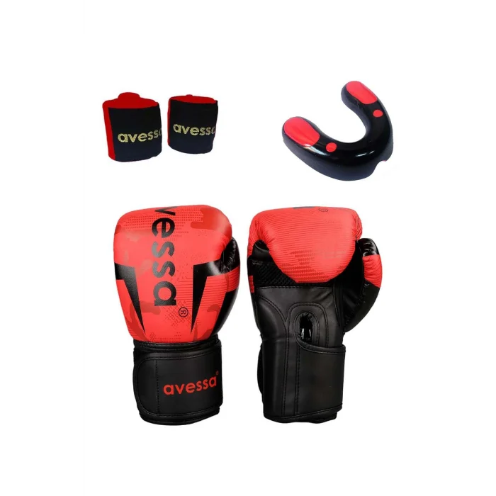Avessa Ring-308 Boks Eldiveni Kırmızı 8 Oz Set