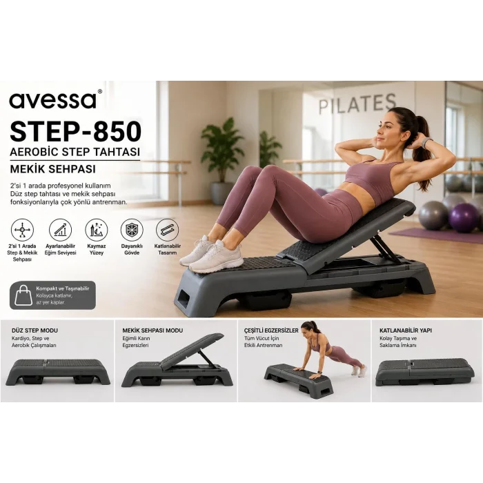 Avessa Step-850 Aerobic Step Tahtası-Mekik Sehpası