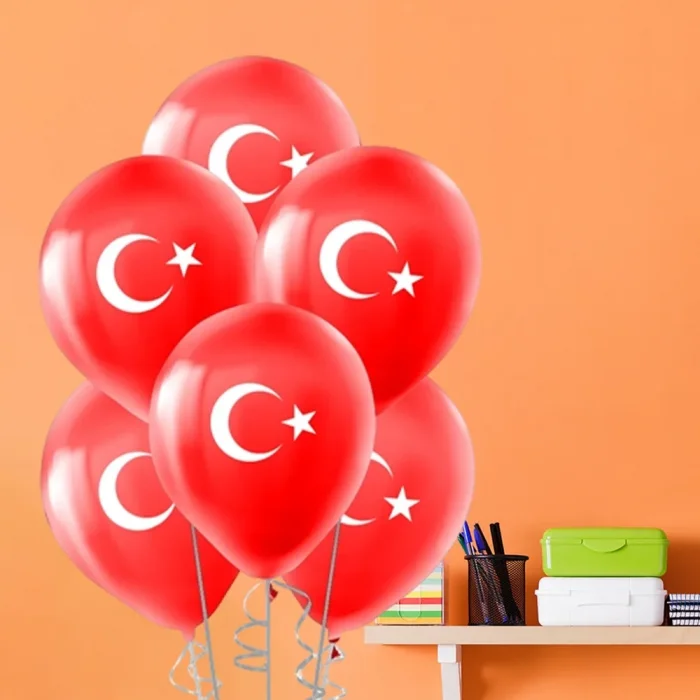 Ay Yıldız Baskılı Pastel Balon 11