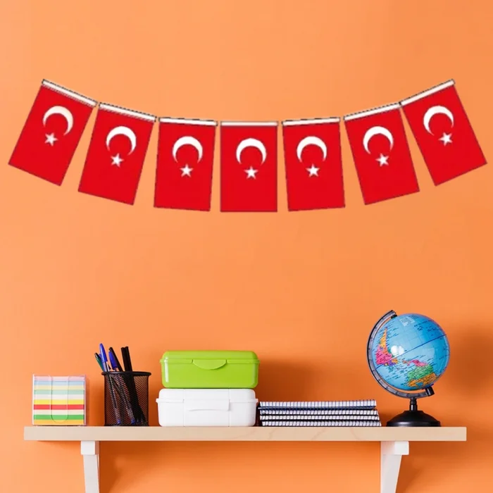 Ay Yıldız Büyük Boy İpli Bayrak 40lı