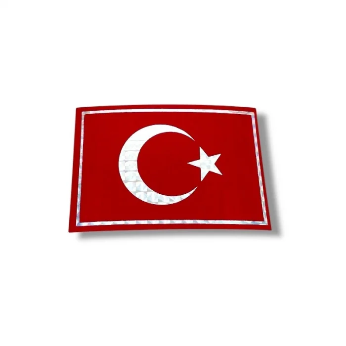Ay Yıldız Folyolu Bayrak Sticker 8x12 cm (10lu)