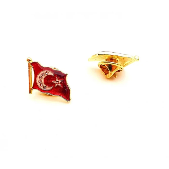 Ayyıldız Taşlı Bayrak Rozeti (30 lu)