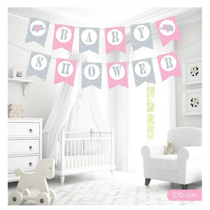 Baby Shower Pembe Harf Afiş