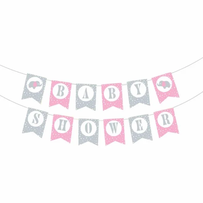 Baby Shower Pembe Harf Afiş