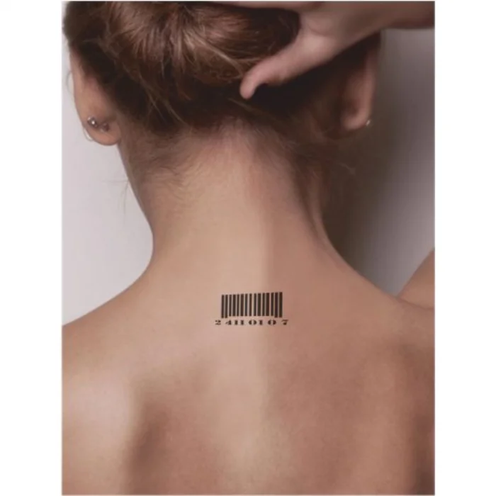 Barkod-1 Tattoo Geçici Dövme Şablonları Kına Kalıpları
