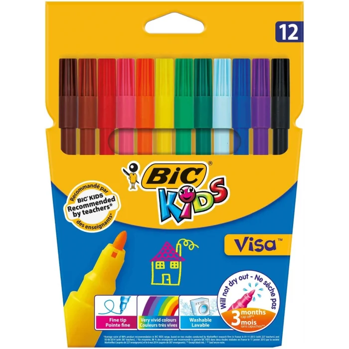 Bic Kids Visa Keçeli Boya Kalemi 12 Renk