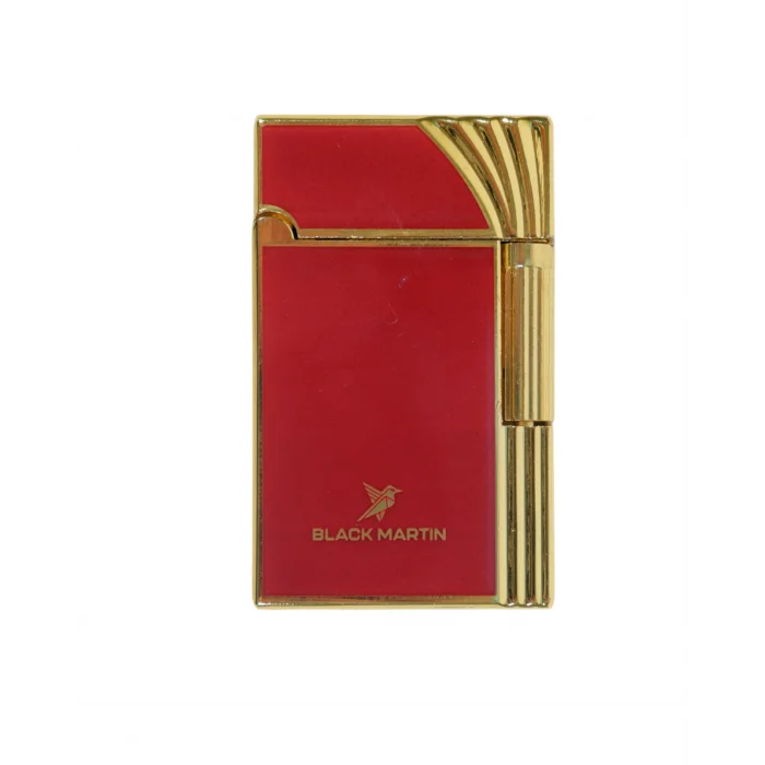 Black Martin Soft Flame Çakmak Bordo-Gold BM444 - Parmida
