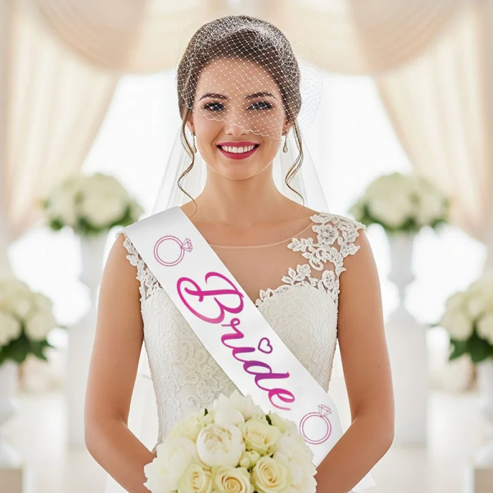 Bride Baskılı Varaklı Lüks Kuşak -Fuşya-